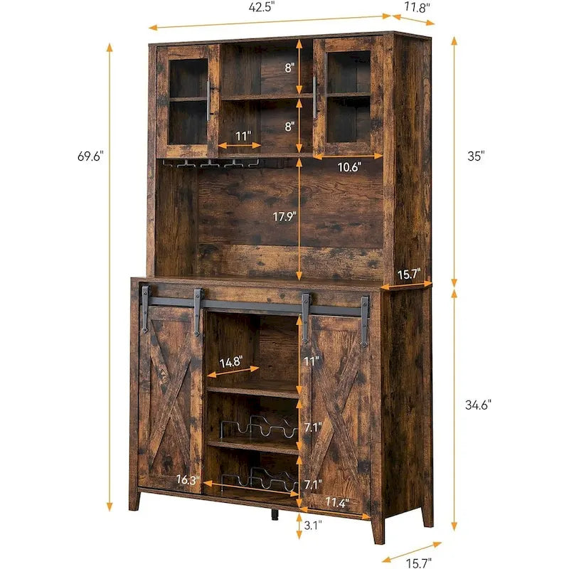 Meuble de bar à café de style ferme