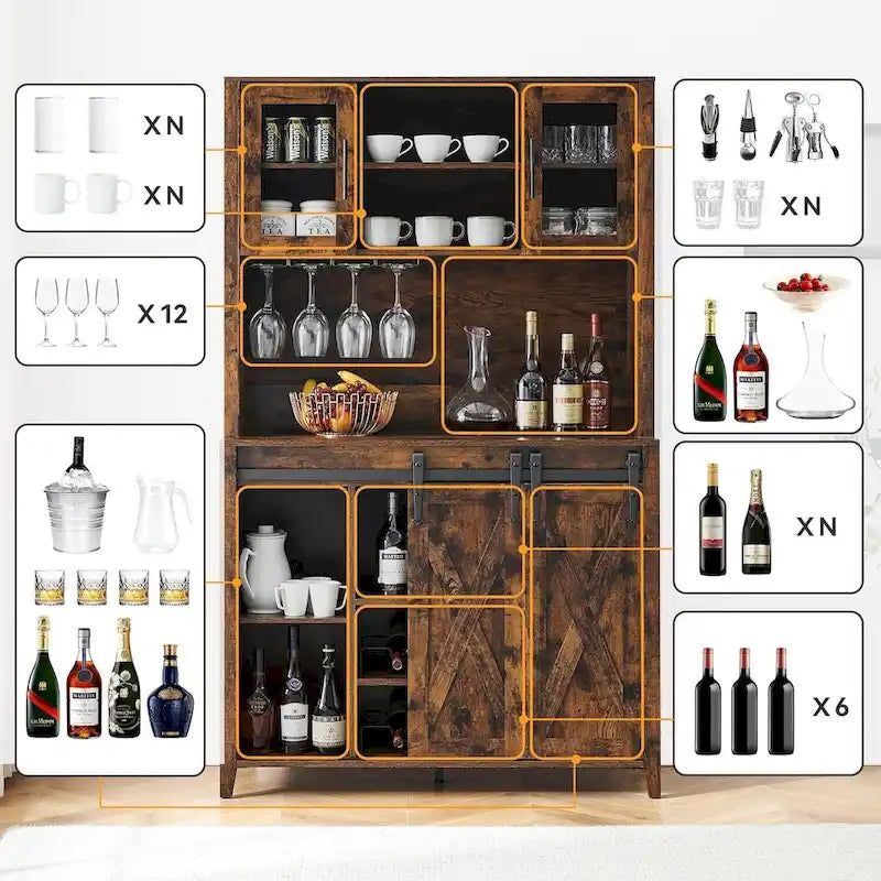 Meuble de bar à café de style ferme