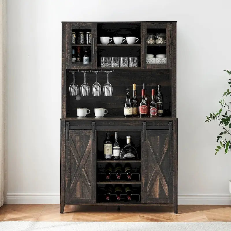 Meuble de bar à café de style ferme