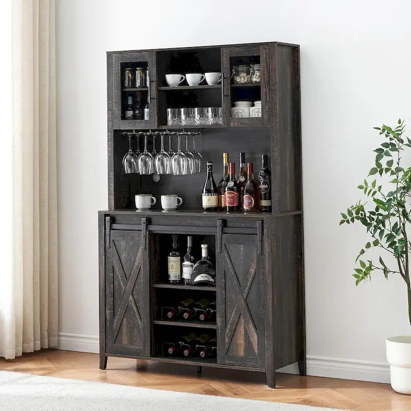 Meuble de bar à café de style ferme