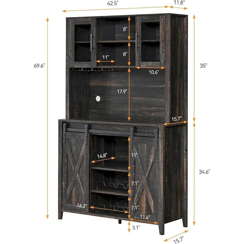 Meuble de bar à café de style ferme