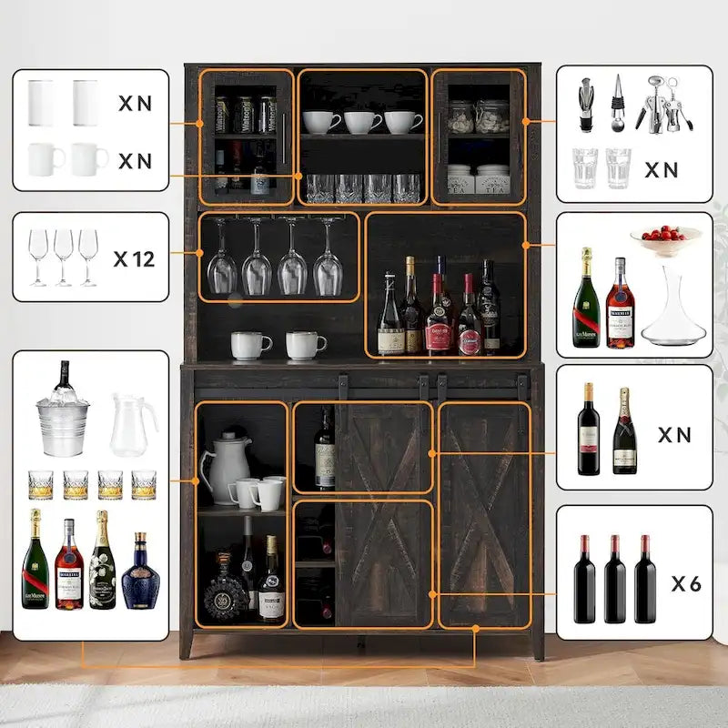 Meuble de bar à café de style ferme