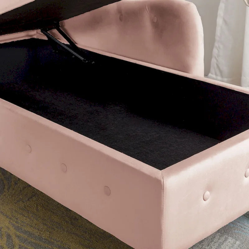 Chaise longue capitonnée en velours rose 58,26