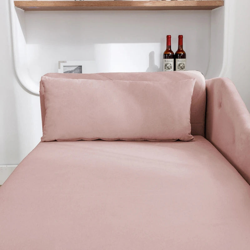 Chaise longue capitonnée en velours rose 58,26