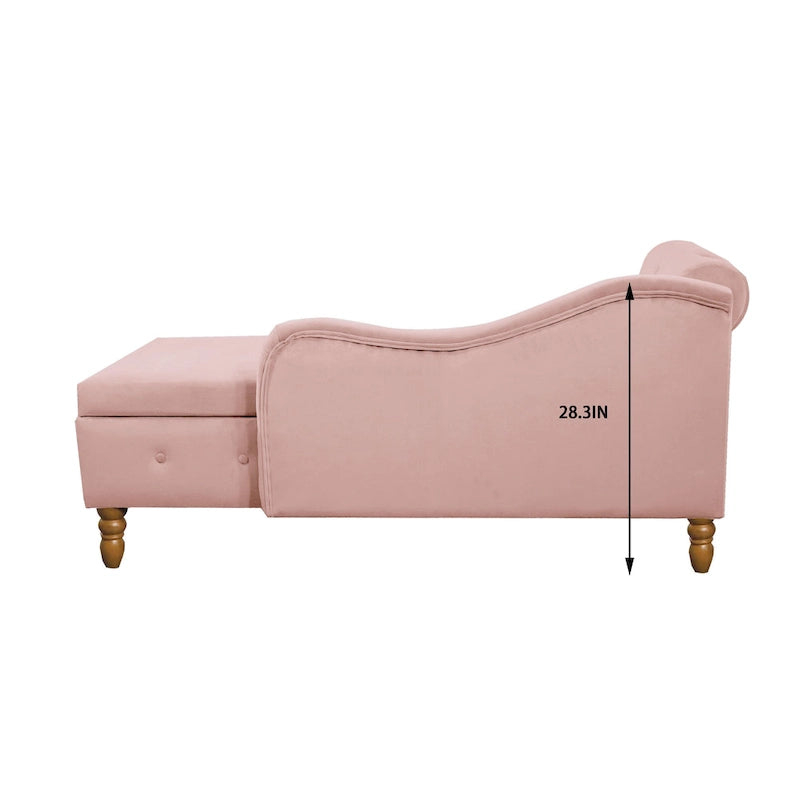 Chaise longue capitonnée en velours rose 58,26