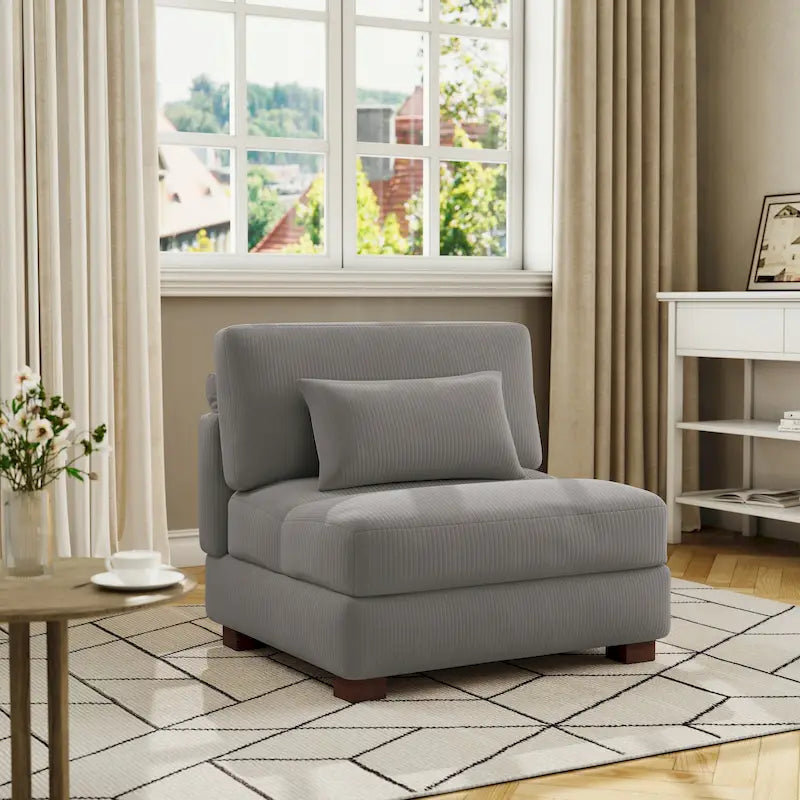 Chaise d'appoint moderne sans accoudoirs rembourrée