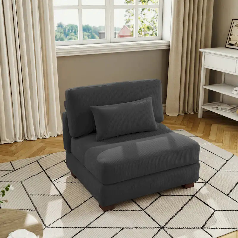 Chaise d'appoint moderne sans accoudoirs rembourrée