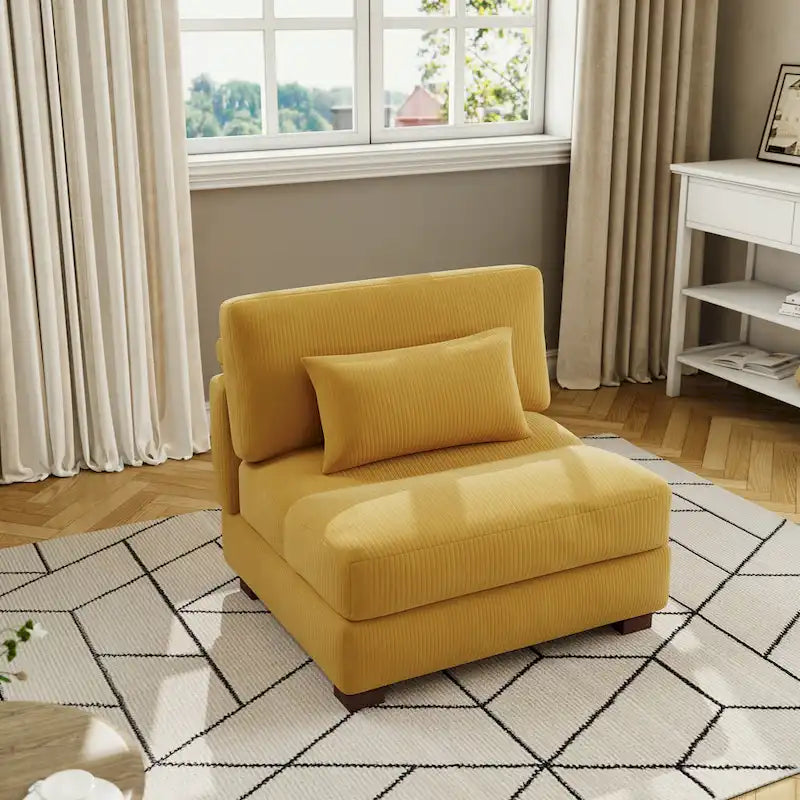 Chaise d'appoint moderne sans accoudoirs rembourrée