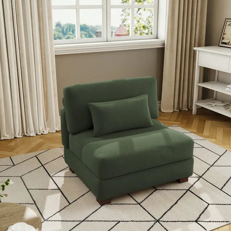 Chaise d'appoint moderne sans accoudoirs rembourrée