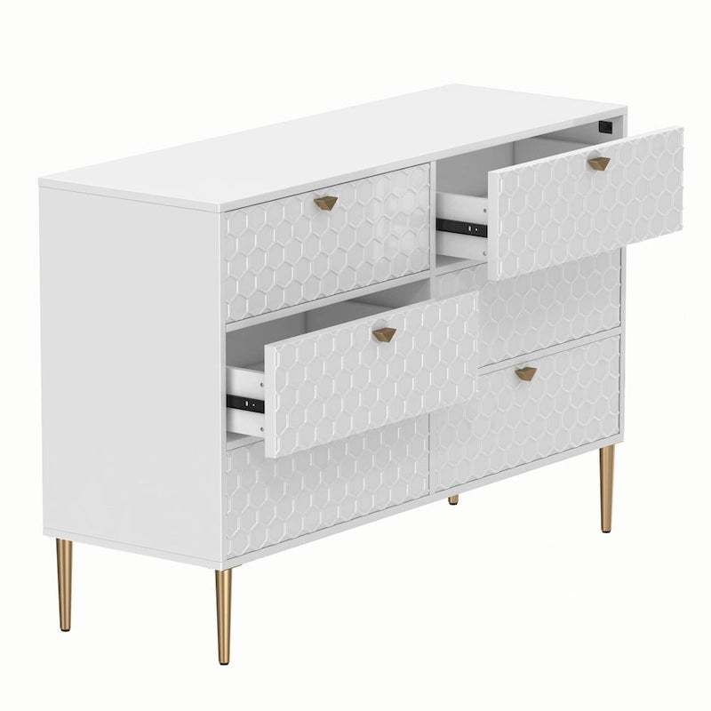 Commode en bois moderne à 6 tiroirs, bahut