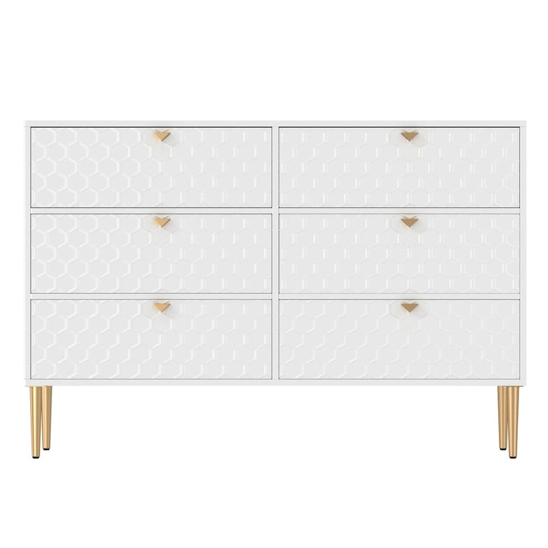 Commode en bois moderne à 6 tiroirs, bahut