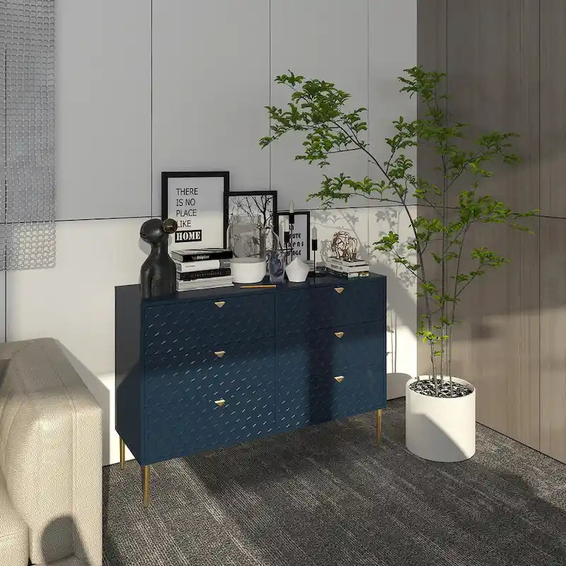 Commode en bois moderne à 6 tiroirs, bahut