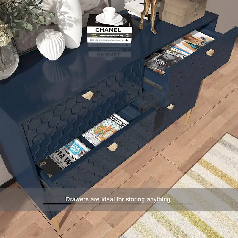 Commode en bois moderne à 6 tiroirs, bahut