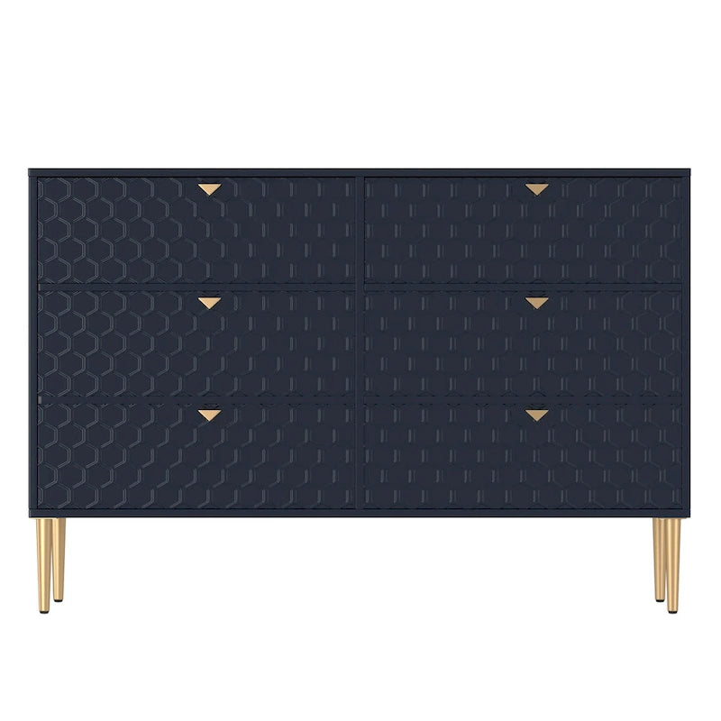 Commode en bois moderne à 6 tiroirs, bahut