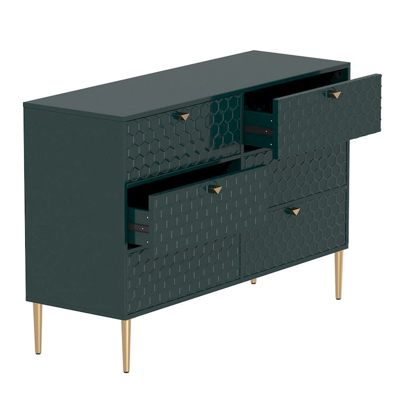 Commode en bois moderne à 6 tiroirs, bahut