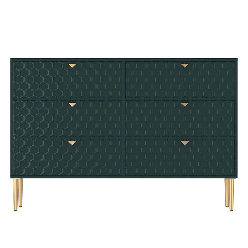 Commode en bois moderne à 6 tiroirs, bahut