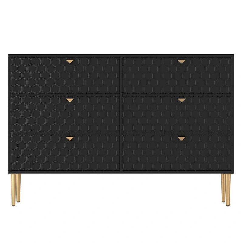 Commode en bois moderne à 6 tiroirs, bahut