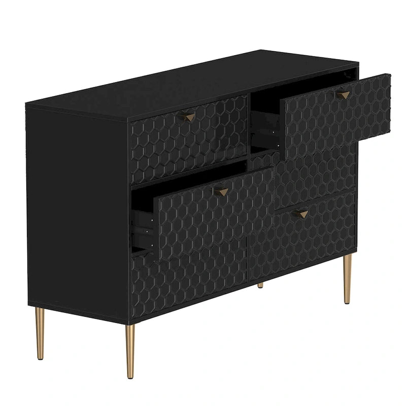 Commode en bois moderne à 6 tiroirs, bahut