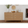 Commode à six tiroirs Easton en bois couleur sable (beige)