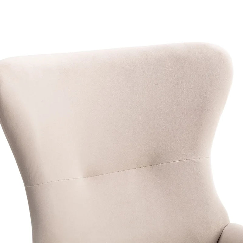 Fauteuil à bascule avec assise rembourrée en velours