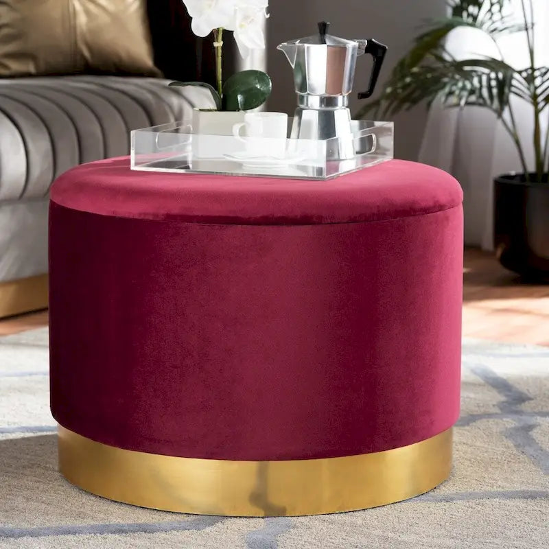 Pouf de rangement rembourré Glam and Luxe Marisa