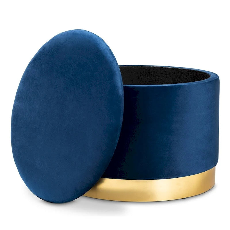 Pouf de rangement rembourré Glam and Luxe Marisa