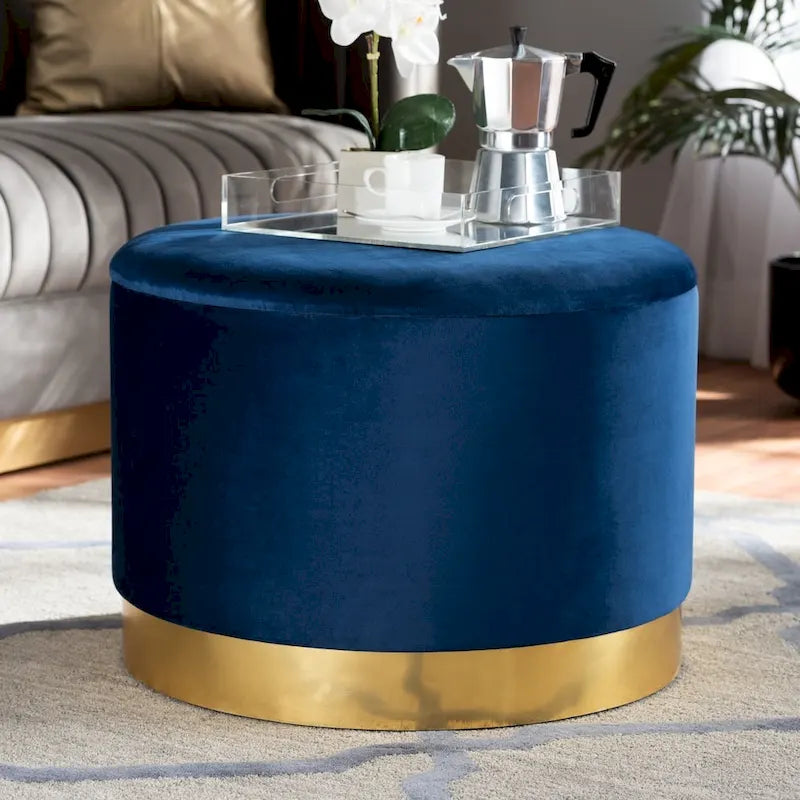 Pouf de rangement rembourré Glam and Luxe Marisa