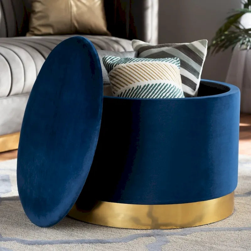 Pouf de rangement rembourré Glam and Luxe Marisa