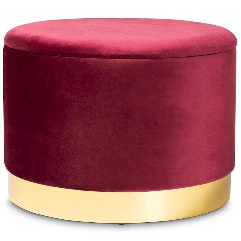 Pouf de rangement rembourré Glam and Luxe Marisa