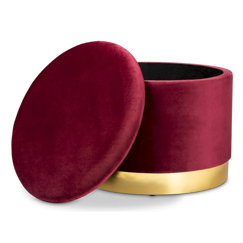 Pouf de rangement rembourré Glam and Luxe Marisa