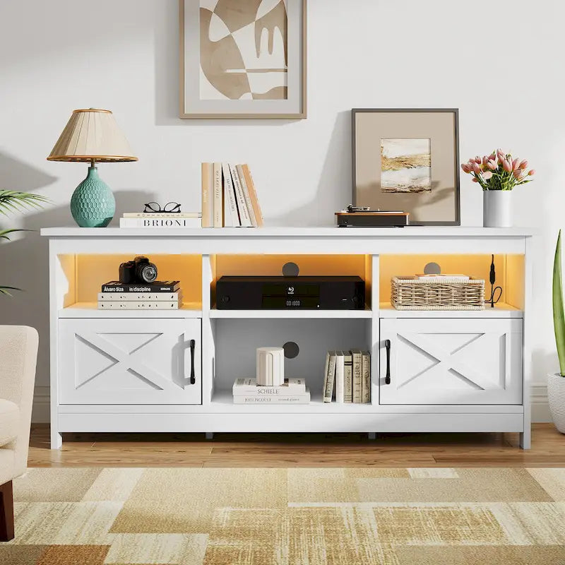 Meuble TV de style rustique pour téléviseur de 65/55 pouces