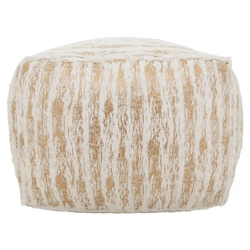 Pouf en fausse fourrure avec motif imprimé métallique