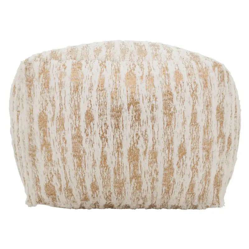Pouf en fausse fourrure avec motif imprimé métallique