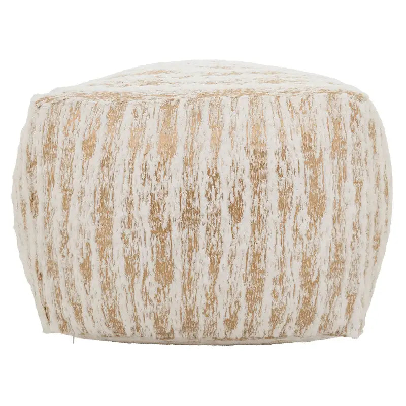 Pouf en fausse fourrure avec motif imprimé métallique
