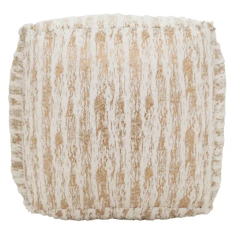 Pouf en fausse fourrure avec motif imprimé métallique
