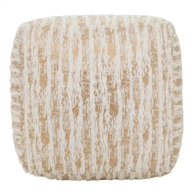 Pouf en fausse fourrure avec motif imprimé métallique