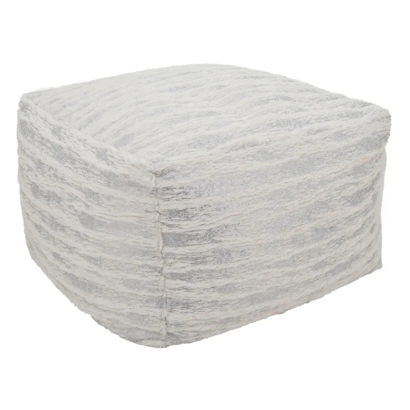 Pouf en fausse fourrure avec motif imprimé métallique