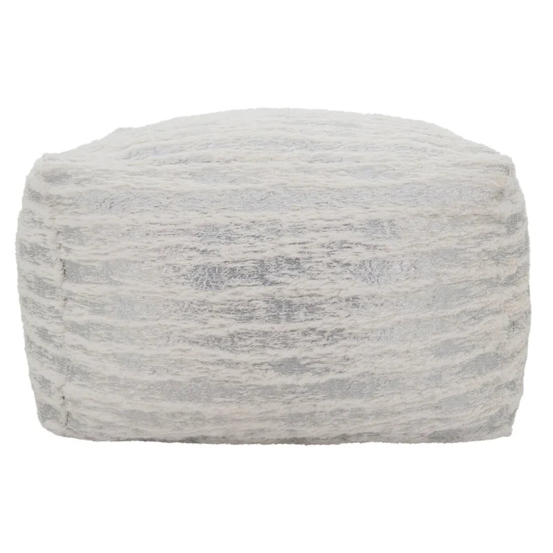 Pouf en fausse fourrure avec motif imprimé métallique