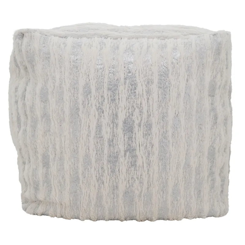 Pouf en fausse fourrure avec motif imprimé métallique