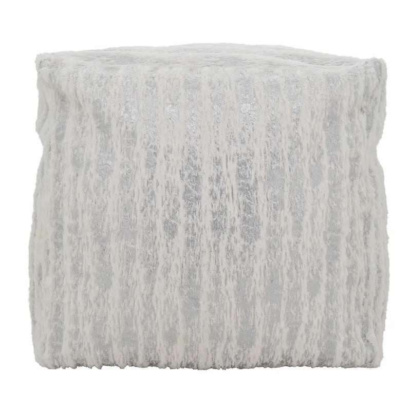 Pouf en fausse fourrure avec motif imprimé métallique