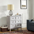 Pallantium Farmhouse 30Tall Distressed 3-Drawer Nightstand With Solid Wood Legs and Adjustable Feet by 