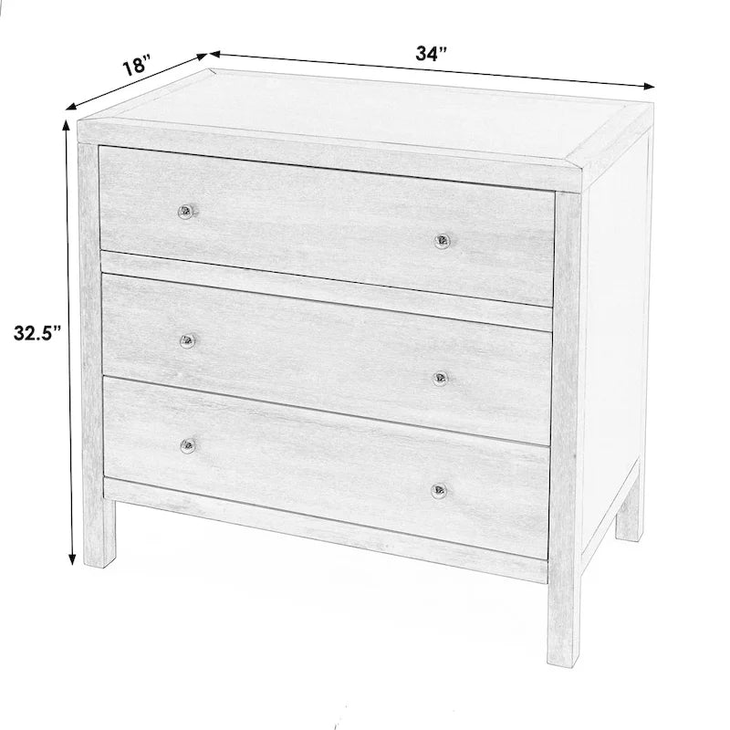 Commode en bois 3 tiroirs Nora