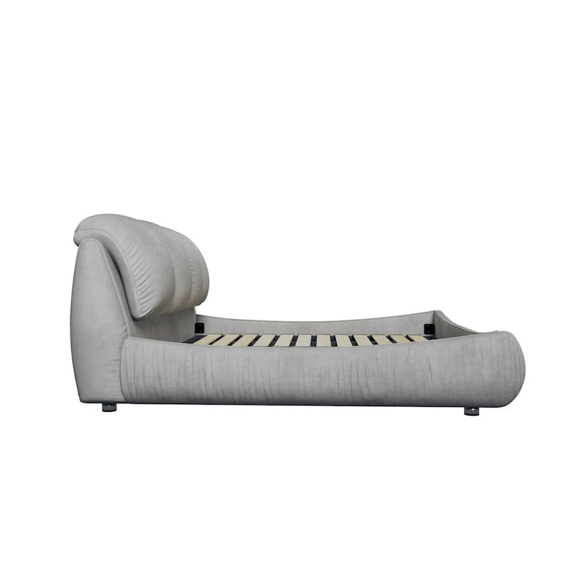 Lit plateforme rembourré King Size avec tête de lit capitonnée surdimensionnée