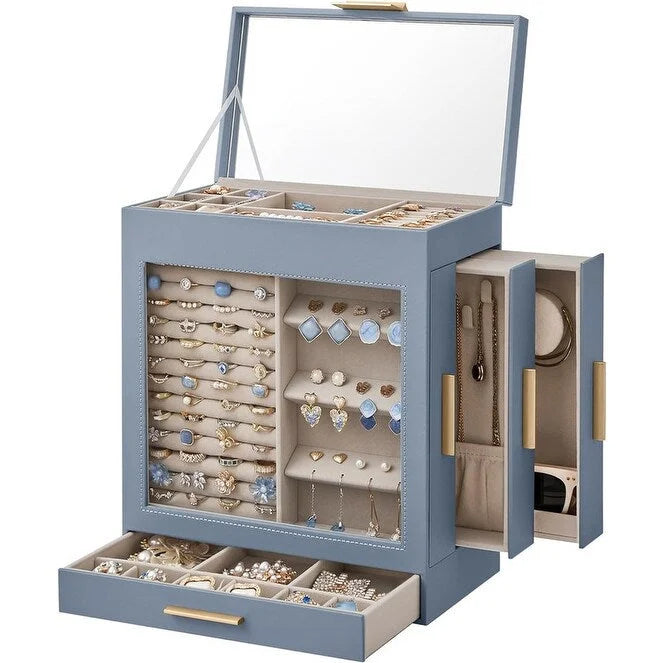 Boîte à bijoux avec fenêtre en verre - 6.1P x 10.3L x 12.6H