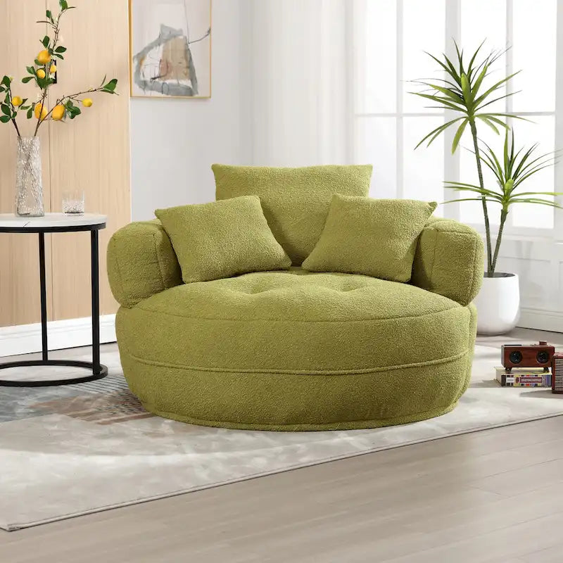 Canapé en tissu circulaire pour grand salon, fauteuil paresseux pour balcon et gîte