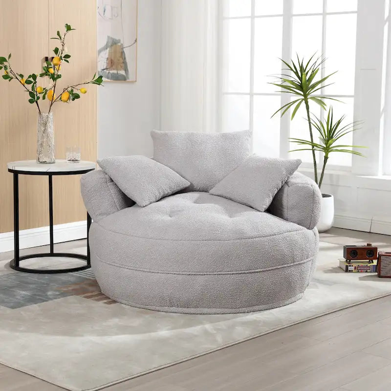 Canapé en tissu circulaire pour grand salon, fauteuil paresseux pour balcon et gîte