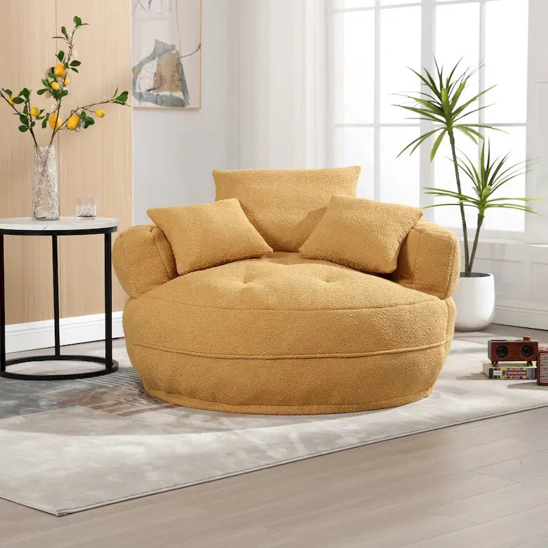 Canapé en tissu circulaire pour grand salon, fauteuil paresseux pour balcon et gîte