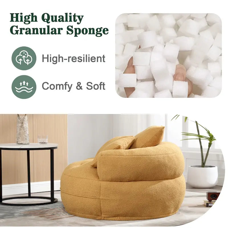 Canapé en tissu circulaire pour grand salon, fauteuil paresseux pour balcon et gîte