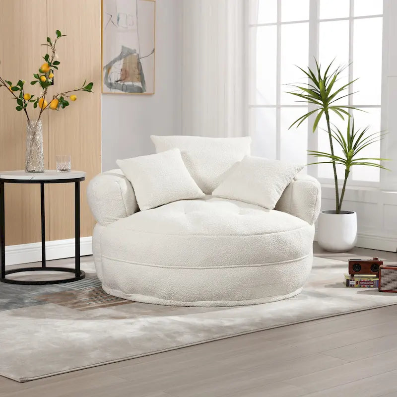Canapé en tissu circulaire pour grand salon, fauteuil paresseux pour balcon et gîte