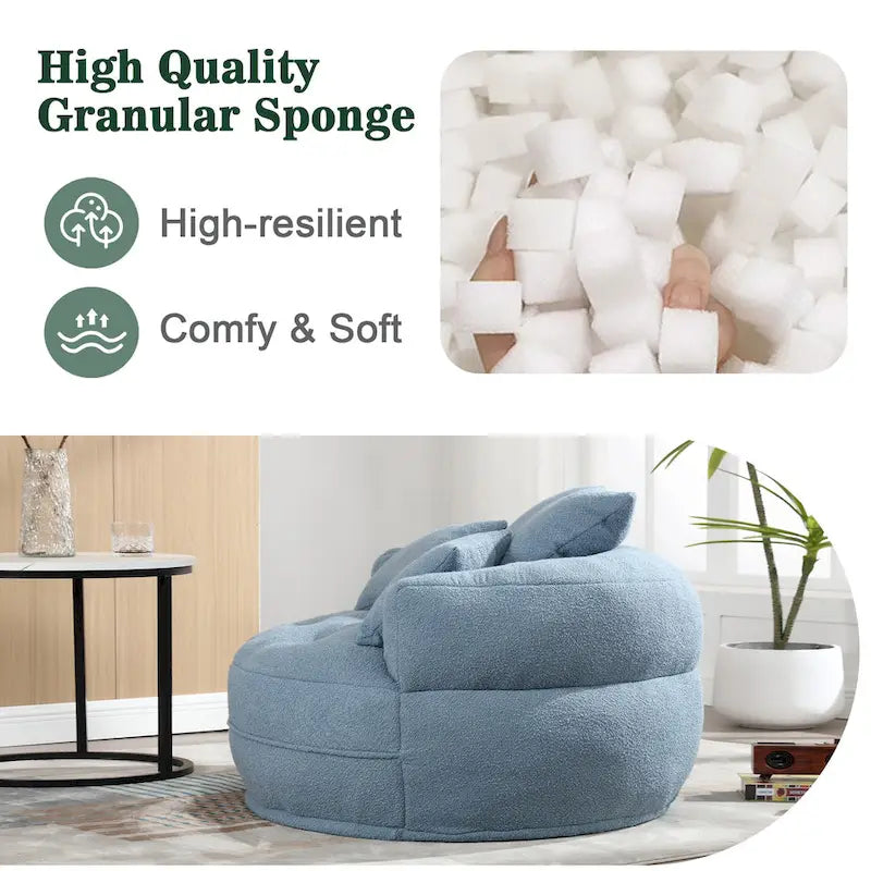 Canapé en tissu circulaire pour grand salon, fauteuil paresseux pour balcon et gîte